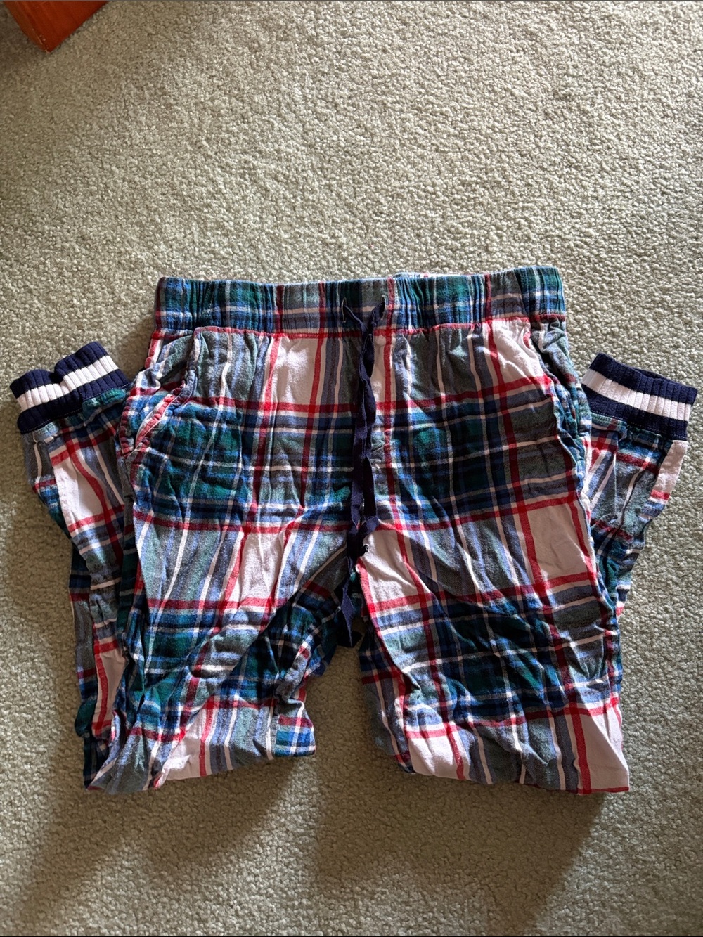 aerie Plaid Flannel Pajama Shorts in Navy, Green, Red, White